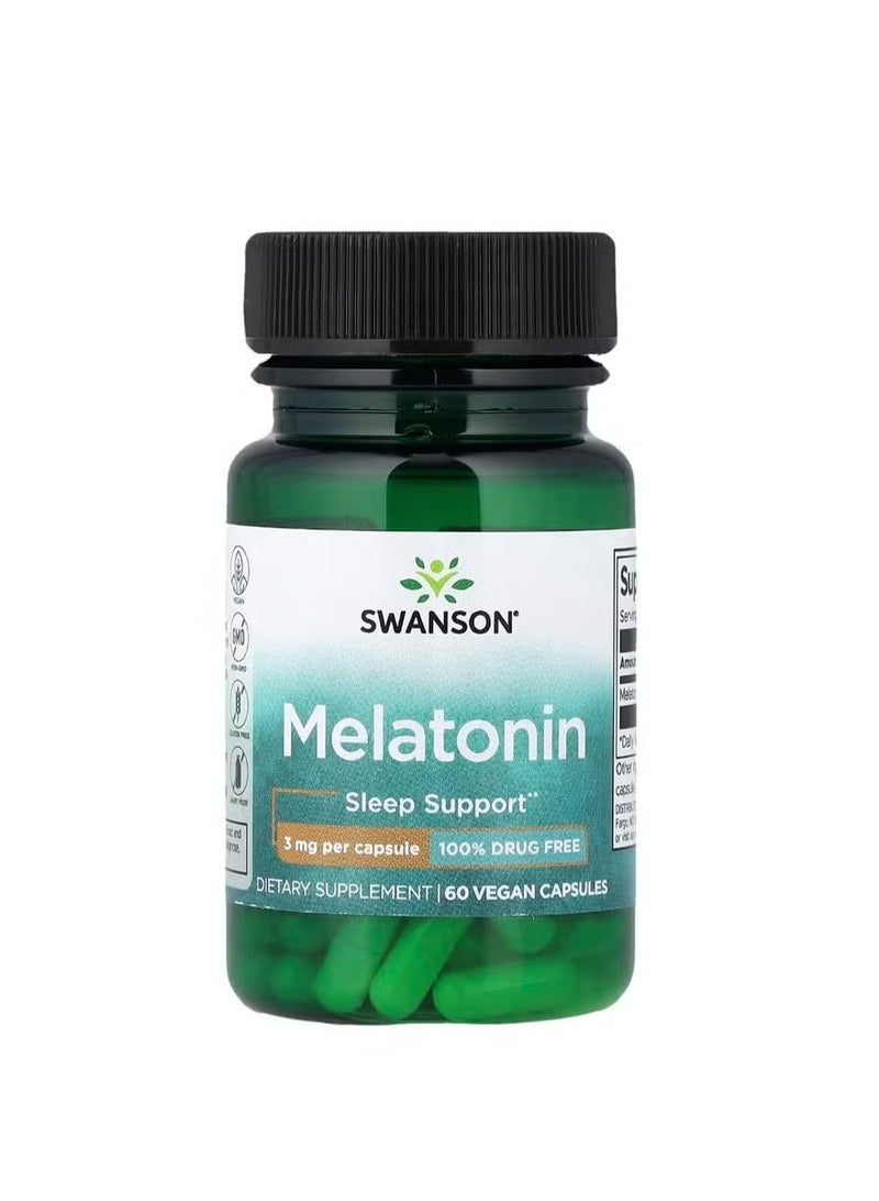 SWANSON Melatonin 3 mg 60 Capsules - Image 1